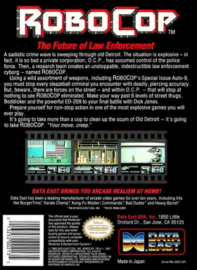 RoboCop (USA) (Beta) box cover back